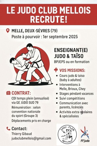 Image de l'actu 'Le Judo Club Mellois Recrute !'