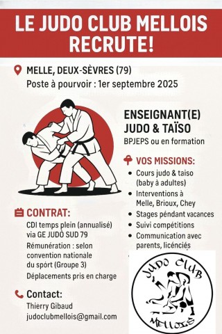 Image de l'actu 'Le Judo Club Mellois Recrute !'