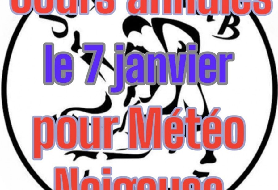 Annulation des cours – Intempéries